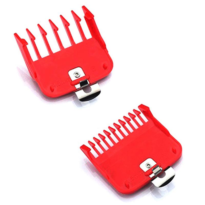 1.5+4.5Mm Size Guide Comb Red Attachment Comb Set With A Metal Holder Clipper