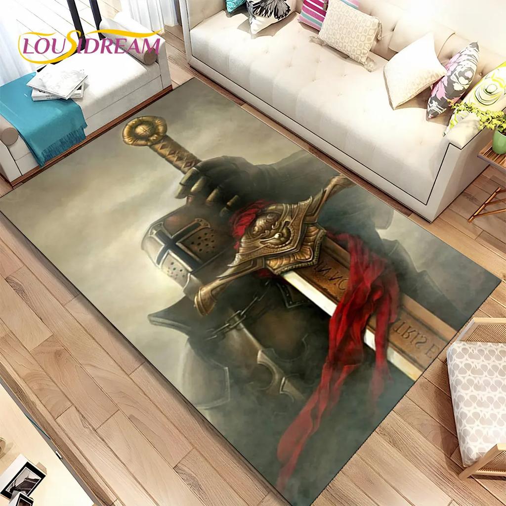 Dywan z motywem gier Cavalier Knight Templar Crusaders, dywanik do salonu, sypialni, sofy, wycieraczka, dekoracja, antypoślizgowa mata podłogowa