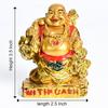 Einzugsgeschenke – Feng Shui Lachender Buddha mit Geldsack Figur | 9,5 cm Statue für Glück, Freude und Wohlstand