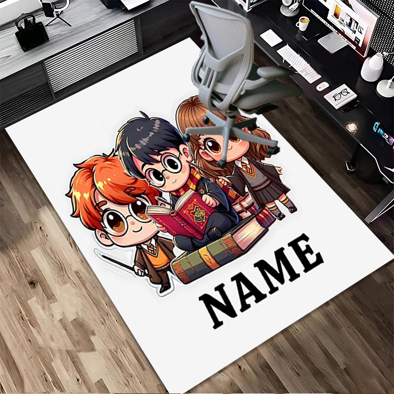 Custom Name Wolf Living Room Non-Slip Area Rug Soft Carpet for Bedroom Kids Playroom Sofa Office Home Decor Doormat
