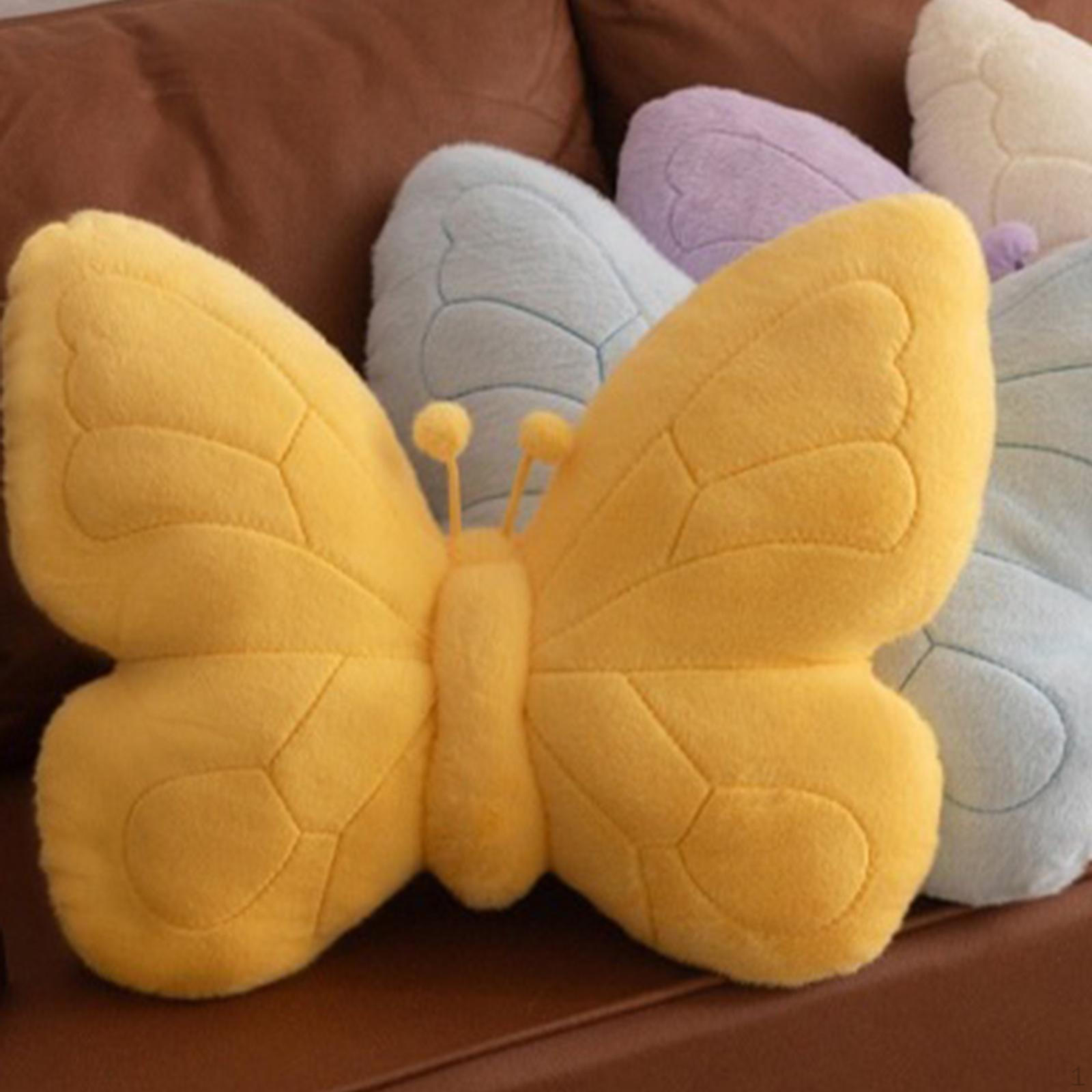 

Подушка-плед в форме бабочки, подарок на день рождения животного, домашний декор, декоративная, милая для офиса жёлтый