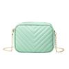 Rhombus Embroidery Thread Bag Women's New Retro Women's Bag Chain Messenger Bag Fashionable and Simple Small Square Bag
