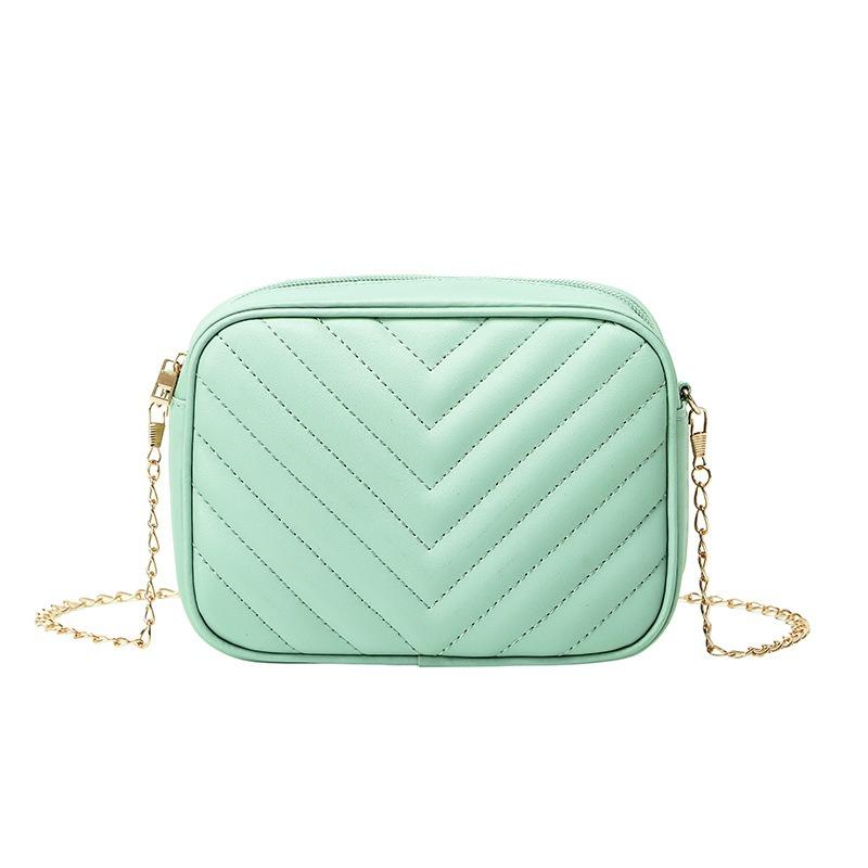 Rhombus Embroidery Thread Bag Women's New Retro Women's Bag Chain Messenger Bag Fashionable and Simple Small Square Bag