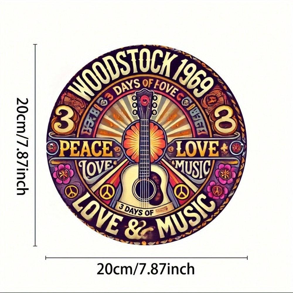 

Vintage Woodstock Wall Plaque Rustic Home Decor Festival Statue разноцветный