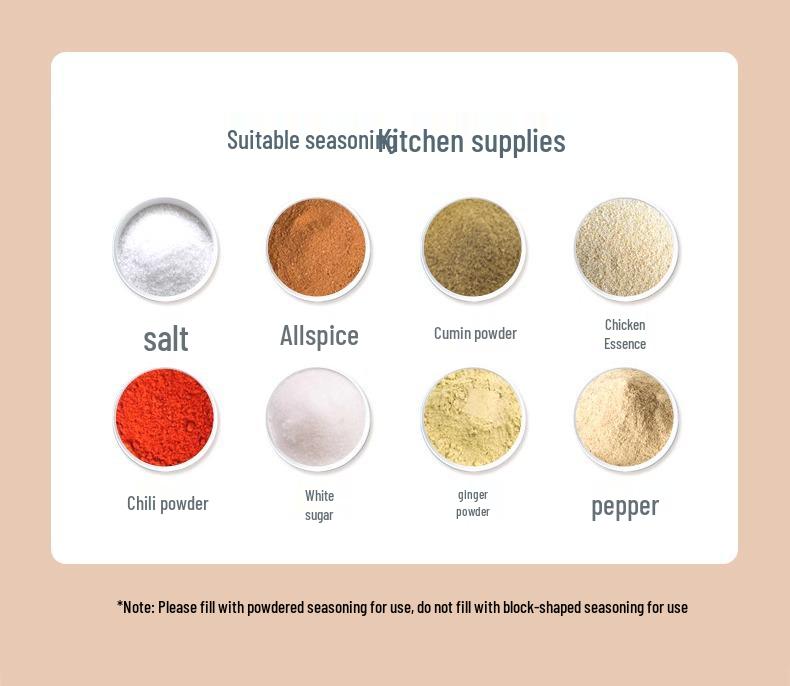 Newcomer Special: 5 Yuan Off - Press-Type Seasoning Jar for Kitchen, Sealed & Moisture-Proof Salt Control Bottle