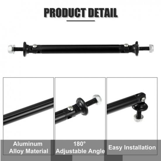 2pcs 100mm Adjustable Bumper Lip Splitter Strut Rod Ties Support Bars Black
