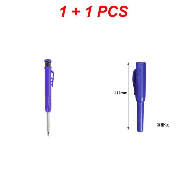 Carpenter's Movable Pen Deep Hole Marking Pencil Refill Carpenter Scriber Mechanical Pencil With Sharpener Stationery Supplies