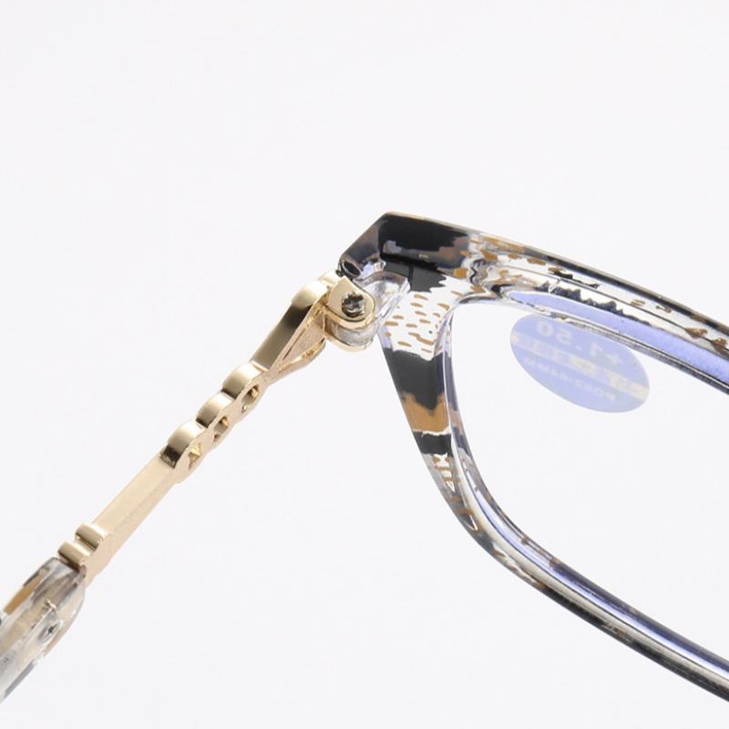Leopard Patterned Reading Glasses Rectangular Anti Blue Light Metal Accessories Presbyopia Glasses Durable Hinge Reading Glasses