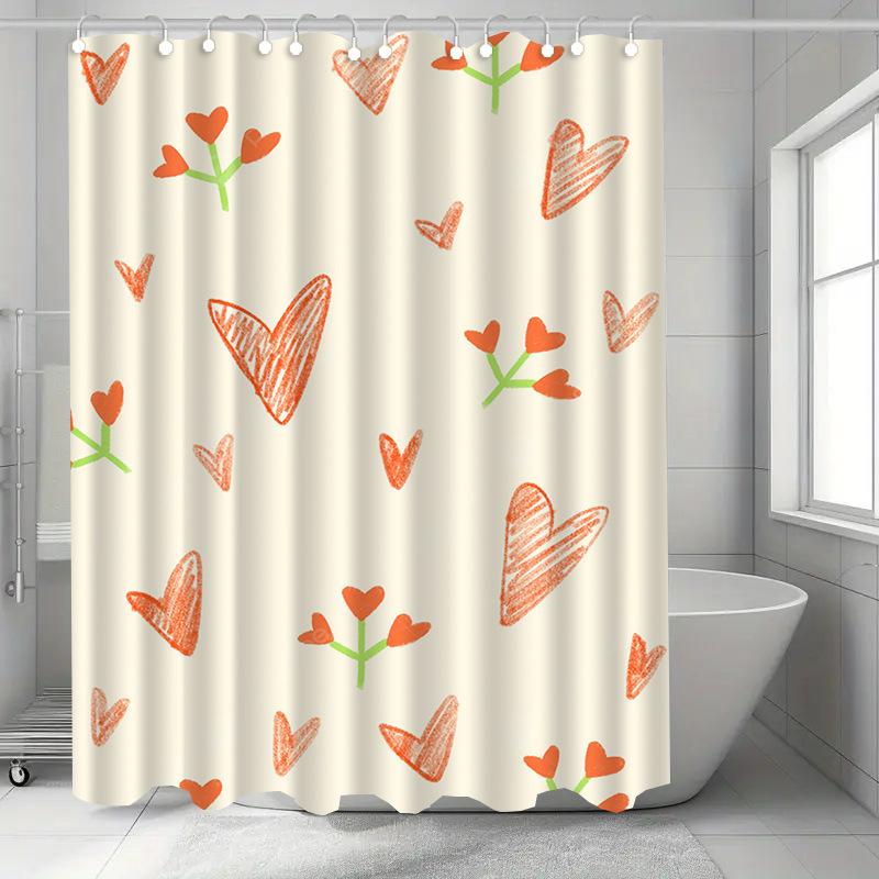 

Cute Cartoon Fruits Washable Dirt-Resistant Shower Curtain Shower Head Waterproof Polyester Bath Curtain For Home Decor W60H190(CM)-1 Pcs