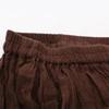 Women Cotton Linen Elastice Waist Floor Length Autumn Pleated Casual Long Skirts