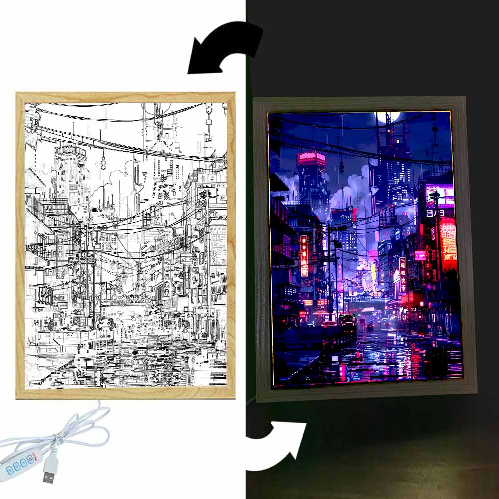 Beautiful City Changsha Light Painting Photo Frame Led Night Lamp Wall Home Kid Bedroom Decorate Moon Lamp Friend Birthday Gifts