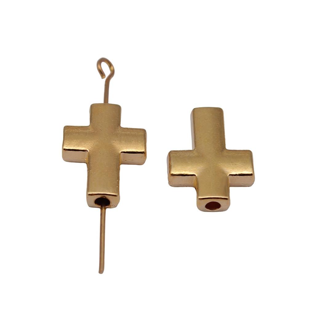 Pingentes de Contas Cruzadas Para Suprimentos de Fabricação de Joias Religiosas Espaçador de Furo Pequeno