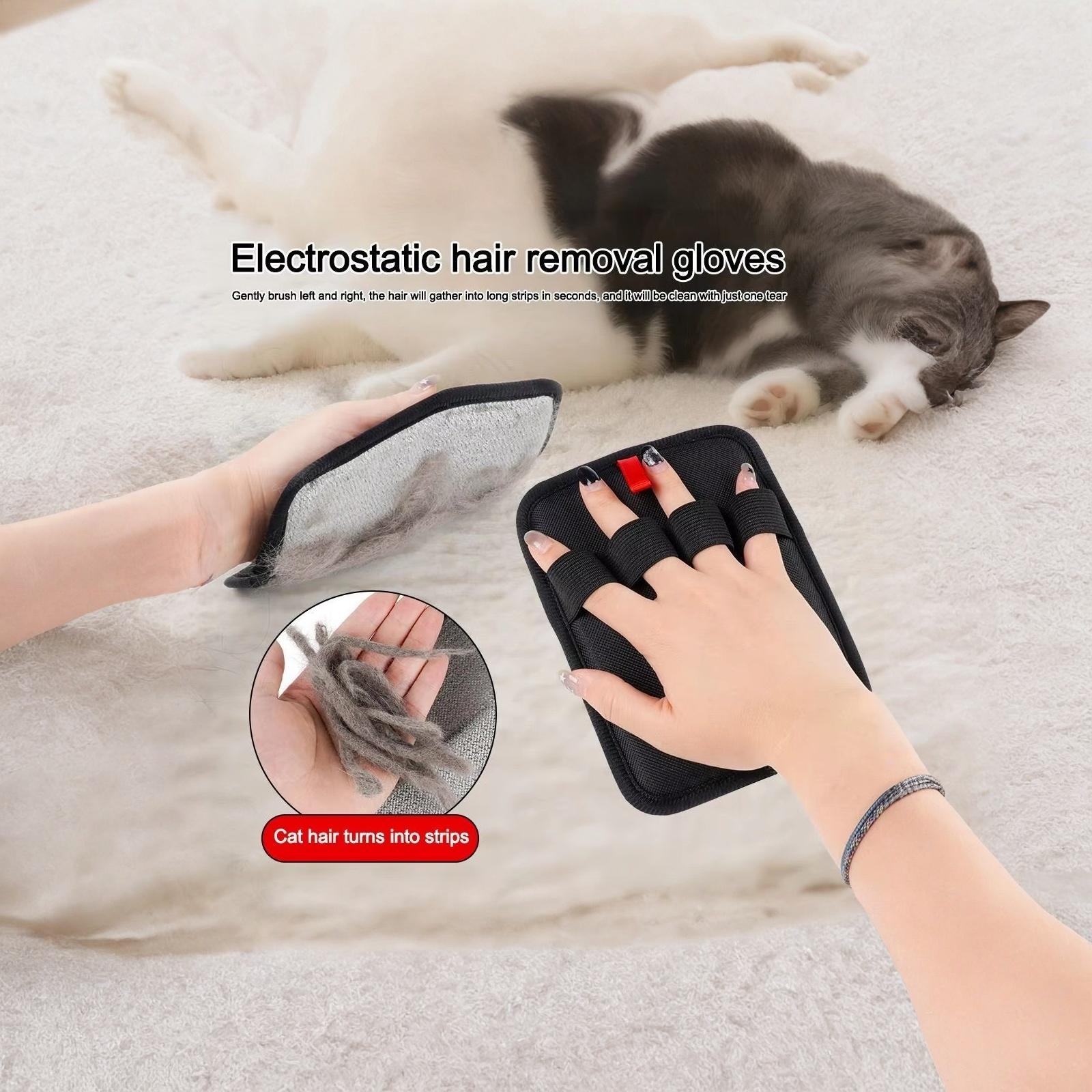 

Pet Static Hair Removal Gloves Dog Cleaning Grooming Gloves Double-Sided Hair Remover one size