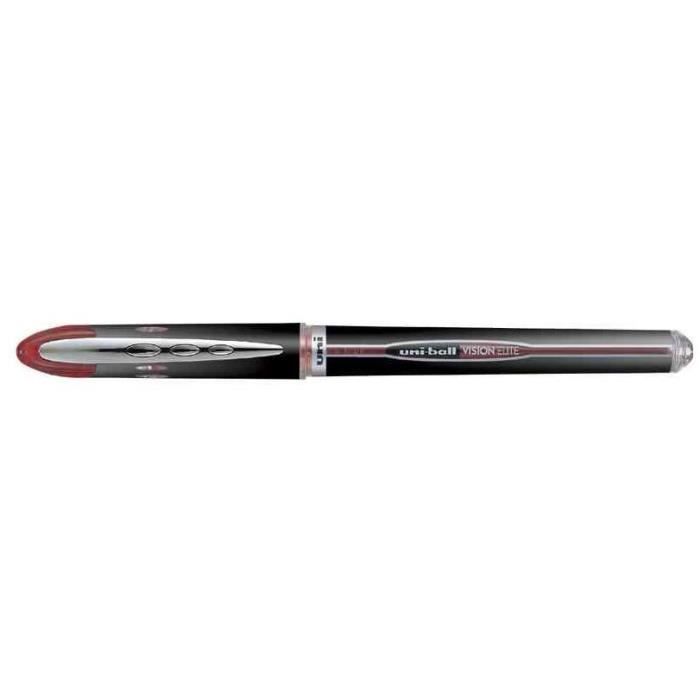Roller encre liquide - Vision Elite - UB205 - Pointe Fine 0,5mm - Rouge - Rechargeable