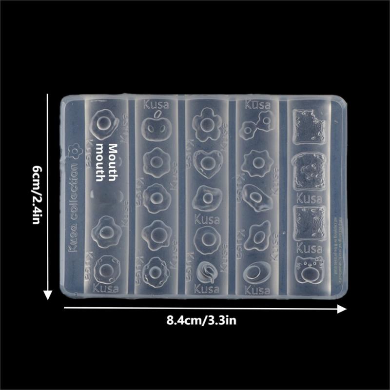 1 Pcs Nail Mold Combination Cartoon Cute Flower Heart Shape Fried Egg Toast 3D Silicone Nail Decoration Transparent Mold