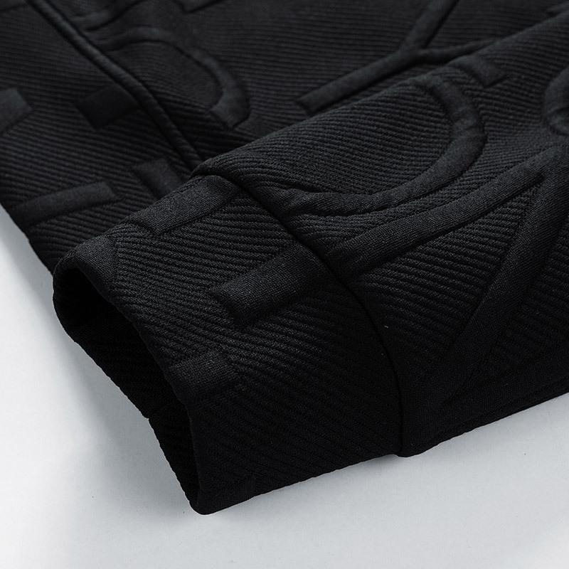 Large Size Jacquard Hoodie New Men's Spring and Autumn Fashion Brand Letter Clothing Round Neck with Long Sleeve Undercoat Men's Coat