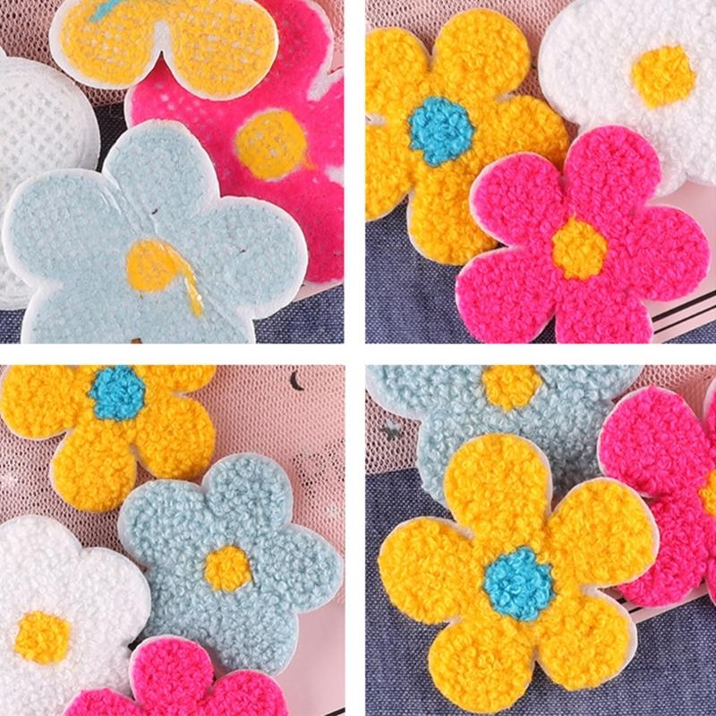 6 Stück Blumen Stickaufnäher Aufbügler Kleine Reparaturflicken Nähflicken Applikationsflicken für Kleidung Tasche