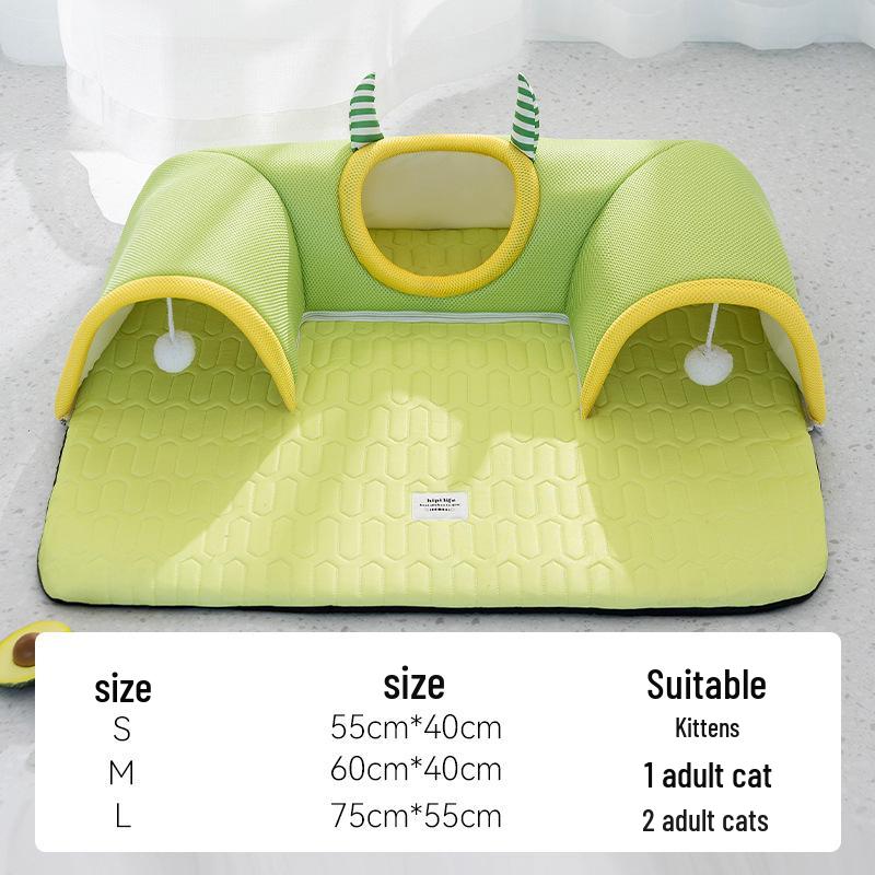 Breathable Spring/Summer Cat Tunnel & Bed Combo for Play and Relaxation