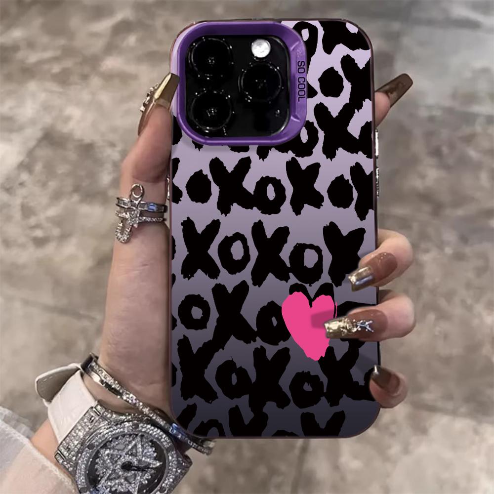 XOXO Leopard Print Case For iPhone 17 16 11 Pro Max Cases iPhone 11 12 13 ProMax 14 15 16E 7 8 Plus 17Air XS XR Shockproof Cover