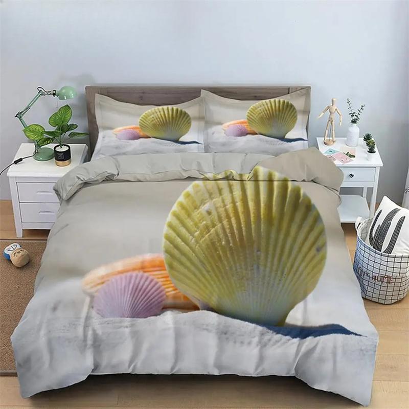 Seaside Beach 3D Duvet Cover Bedding Set Comforter Linen Pillowcases Quilt Cover Home Decor Single Double Twin King Queen