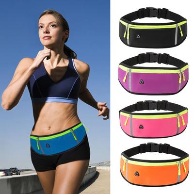 Marsupio da Corsa Impermeabile con Portaborraccia Borsa da Vita per Sport all'Aperto per Uomo Donna Jogging Visibilità Notturna