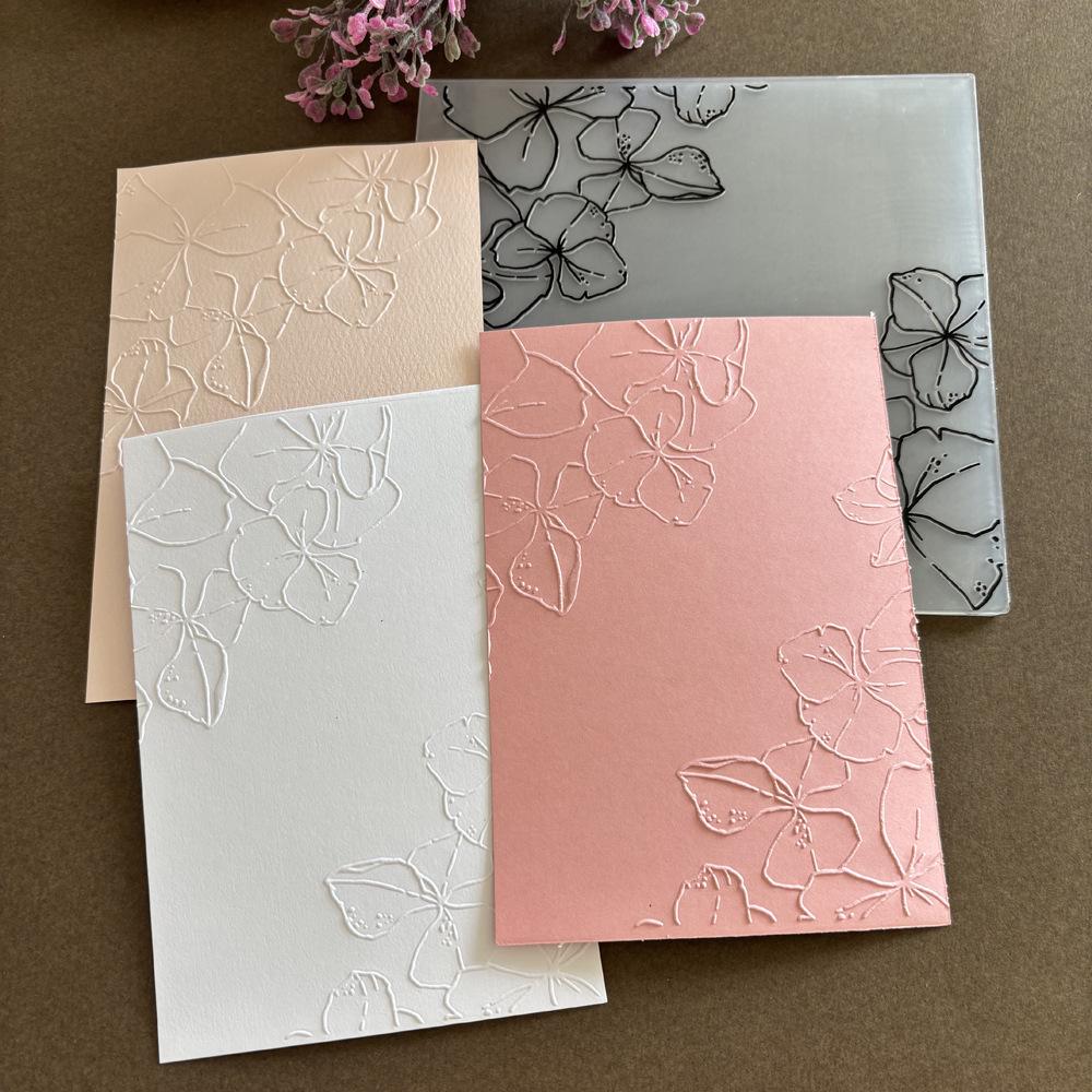 2D Rose Texture Plastic Embossing Mold DIY Stamp Clip (15x15cm)