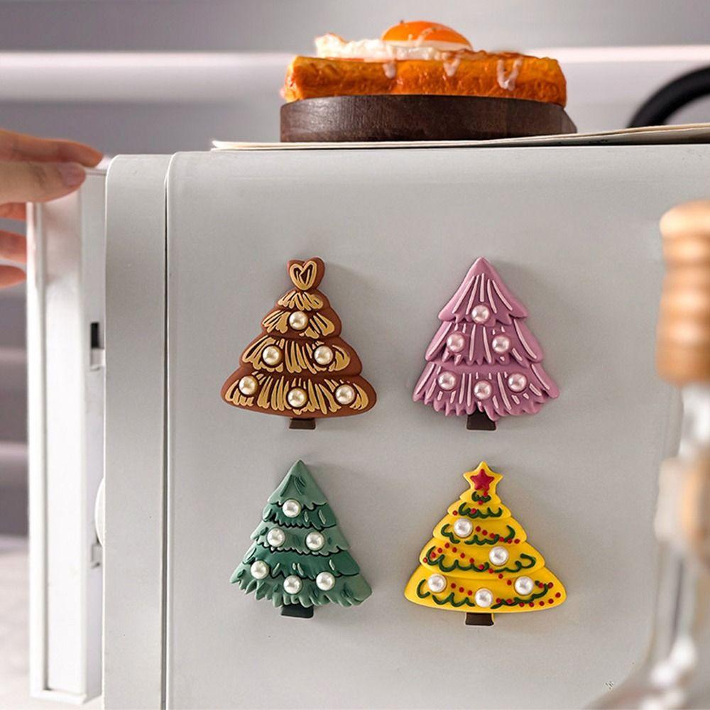 Simulated Christmas Tree Fridge Magnets 3D Soft Rubber Refrigerator Magnets Magnetic Sticker Kitchen Refrigerator Locker