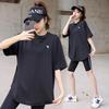 Women's Plus Size Yoga Set: Loose Short Sleeve T-Shirt & Gym Shorts