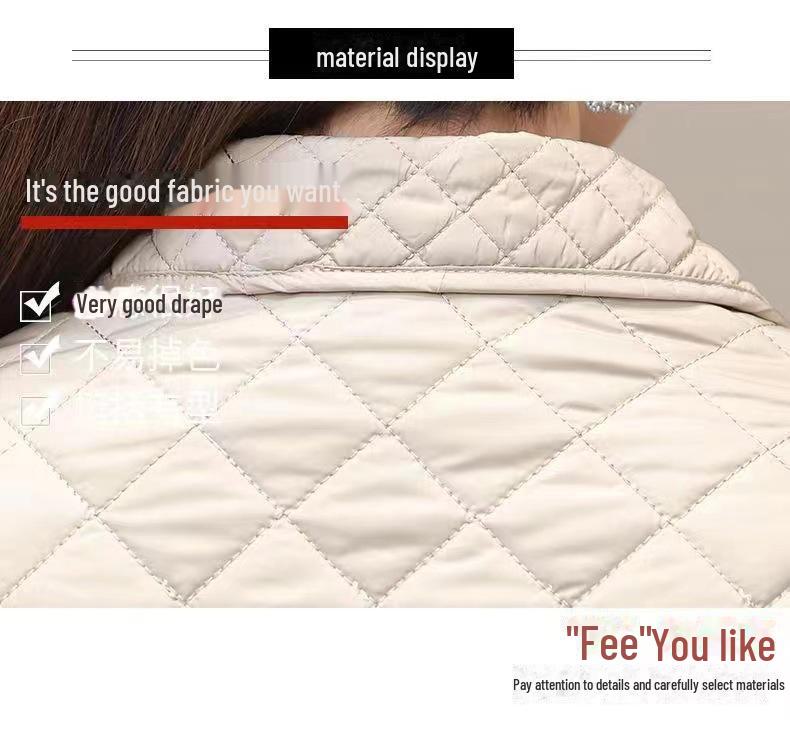 2024 Diamantförmiger Kurzmantel aus Baumwolle mit lockerer Passform für Damen