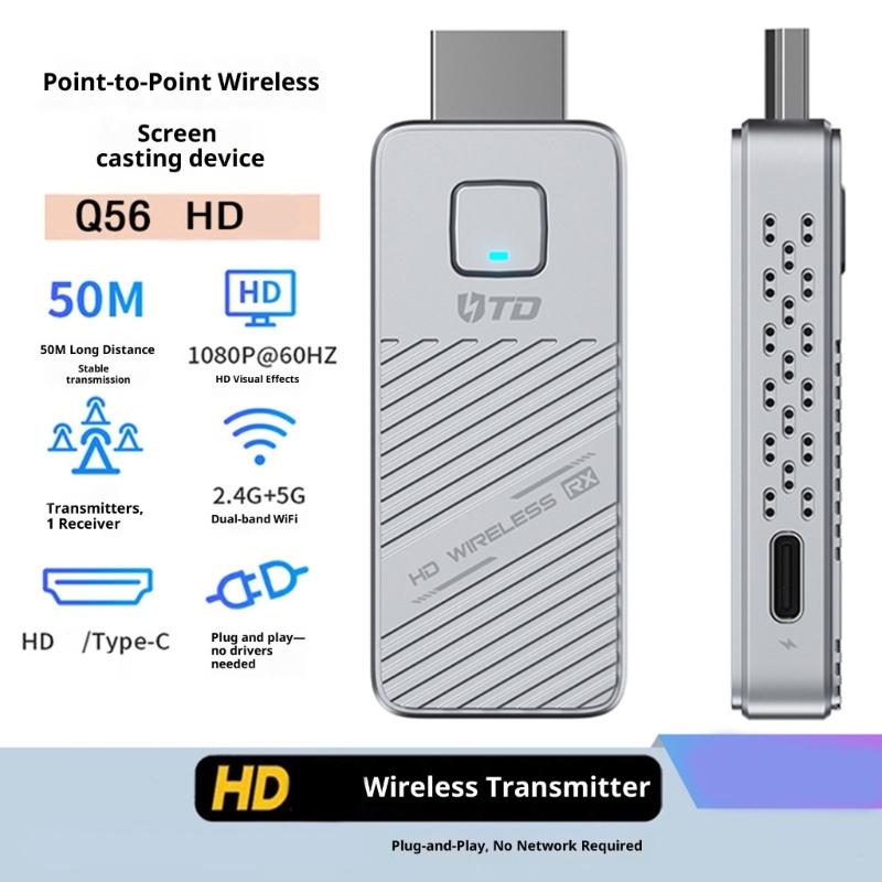 Wireless HDMIs Extender HDMIs Transmitter Receiver For Long Ranges 50m Transmission 1080P@60Hz Double Band 2.4/5Ghz WiFi