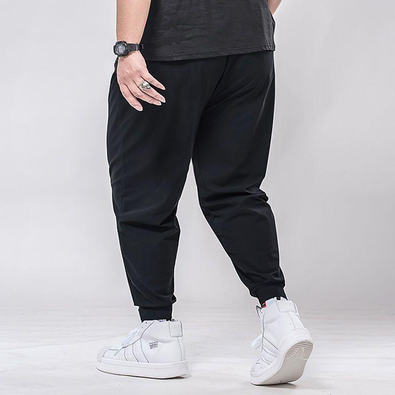 Summer Ice-Silk Casual Trousers for Men - Lightweight, Oversized Fit with Large Pockets and Cuffed Legs