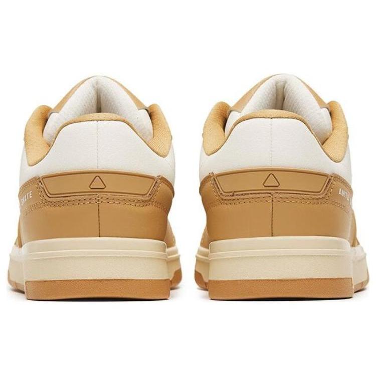 New Anta Qiuyou Slip-Resistant Cushioning Wear-Resistant Low-Top Skateboard Shoes White Brown 112248026-2