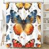 Butterfly Printed Shower Curtain Waterproof Bathroom Decorative Fabric Home Decoration for Adults 3D Butterfly Print Shower curt