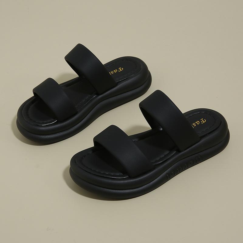 Slippers 2025 New Summer Outer Slippers Cool Slippers Solid Color Open Toe Simple Fashion Casual Internet Celebrity with Skirt