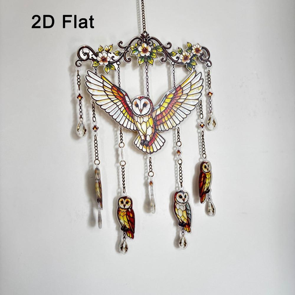 Colorful Bird Hanging Ornaments Acrylic Home Decoration Crafts Hummingbird Wind Chime Courtyard