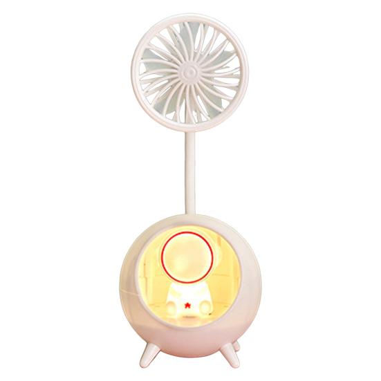 

Desk Lamp Small Fan with Adjustable Bendable Pole Stable Base Quiet Motor Cartoon Chick Rabbit Design Dorm Room Fan