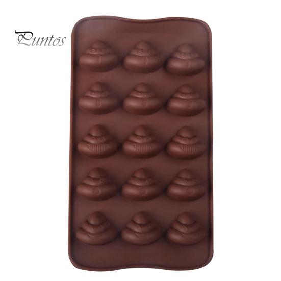 DIY Backsets für Kinder Lustige Kacke Schokoladenform, 15-Kammer Silikonform, Antihaft Hitzebeständig Mehrzweck Küchenwerkzeug Dessertform