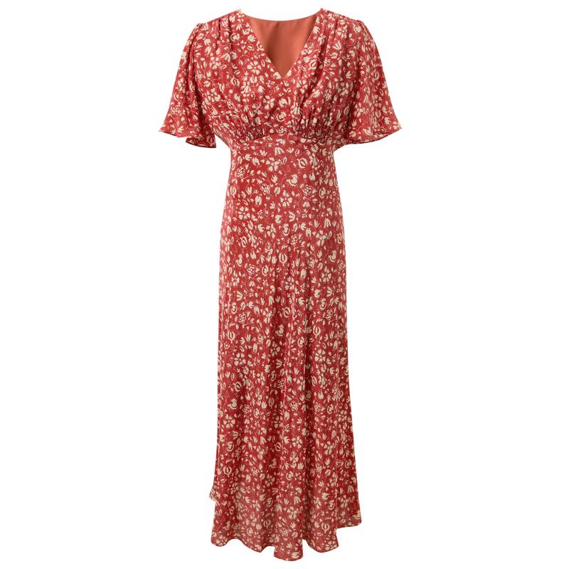 

Sancai 100% Mulberry Silk French A-line Dress S
