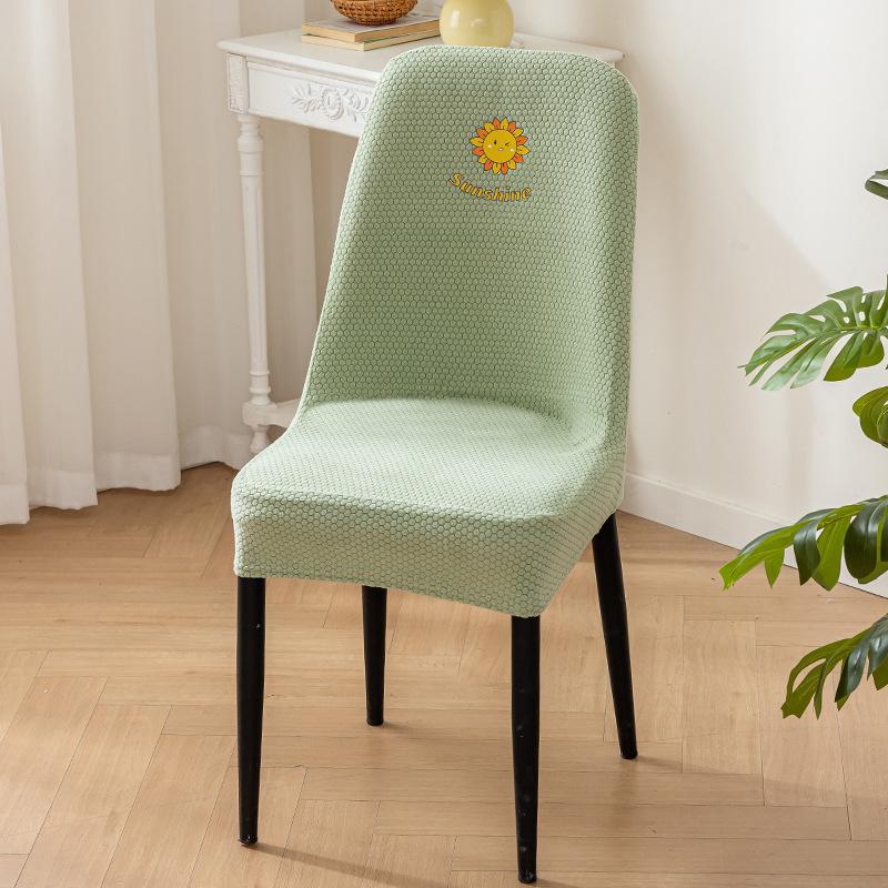 

Arc Half-thickened Chair Cover Elastic Dirt-resistant Dining Chair Cover Prevent Cat Scratches and Easy To Remove and Wash Household Chair Cover 40cm