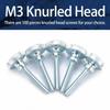 100Pcs Adjustable Step Double Handle High Head Knurled Screw M3*18