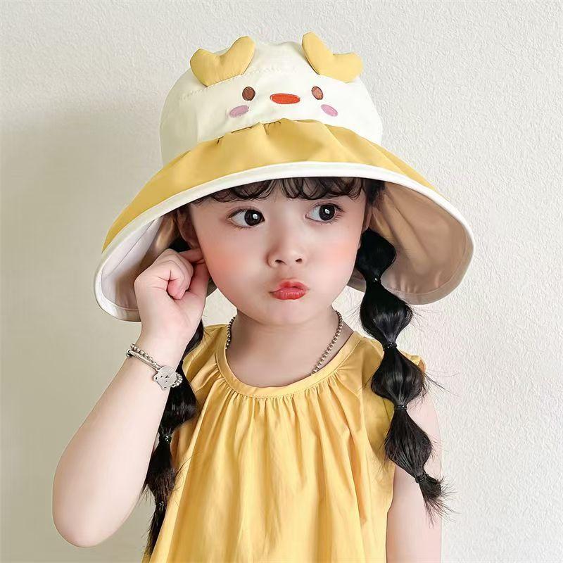 Summer thin sun hat for boys and girls, foldable sun hat, fully covered fisherman hat, breathable sun hat