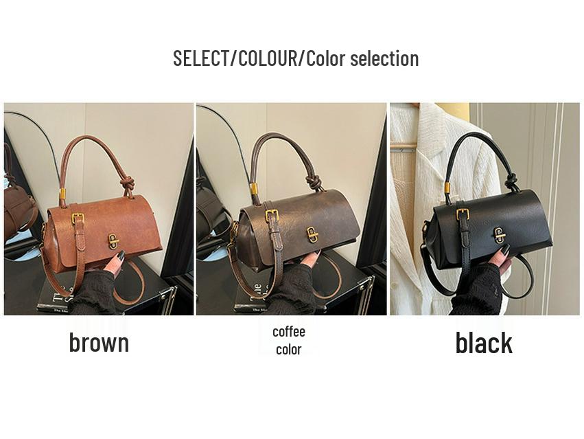 2025 Retro Minimalist One-Shoulder Crossbody Handbag - Trendy Niche Design Women's Bag