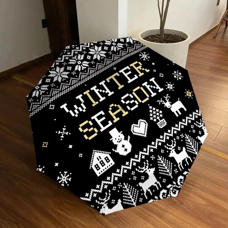 

1pc Winter Season Decorations Automatic Open/Close Umbrella, Formal Events - Ideal Gift for Family or Friends, Outdoor Accessory yy251211218