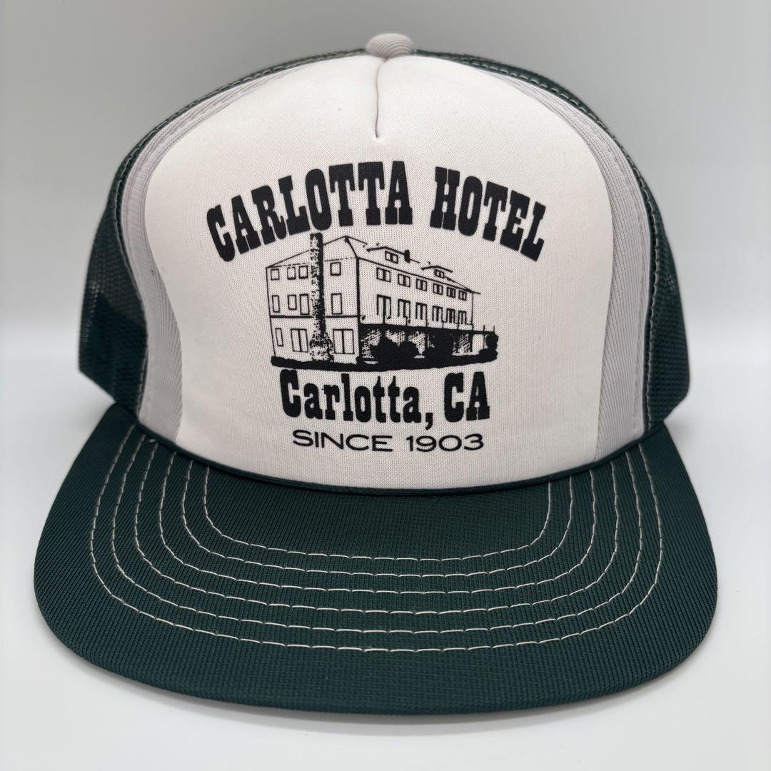 

[USED] 80s~ Vintage Carlotta Hotel Print Logo Trucker Cap