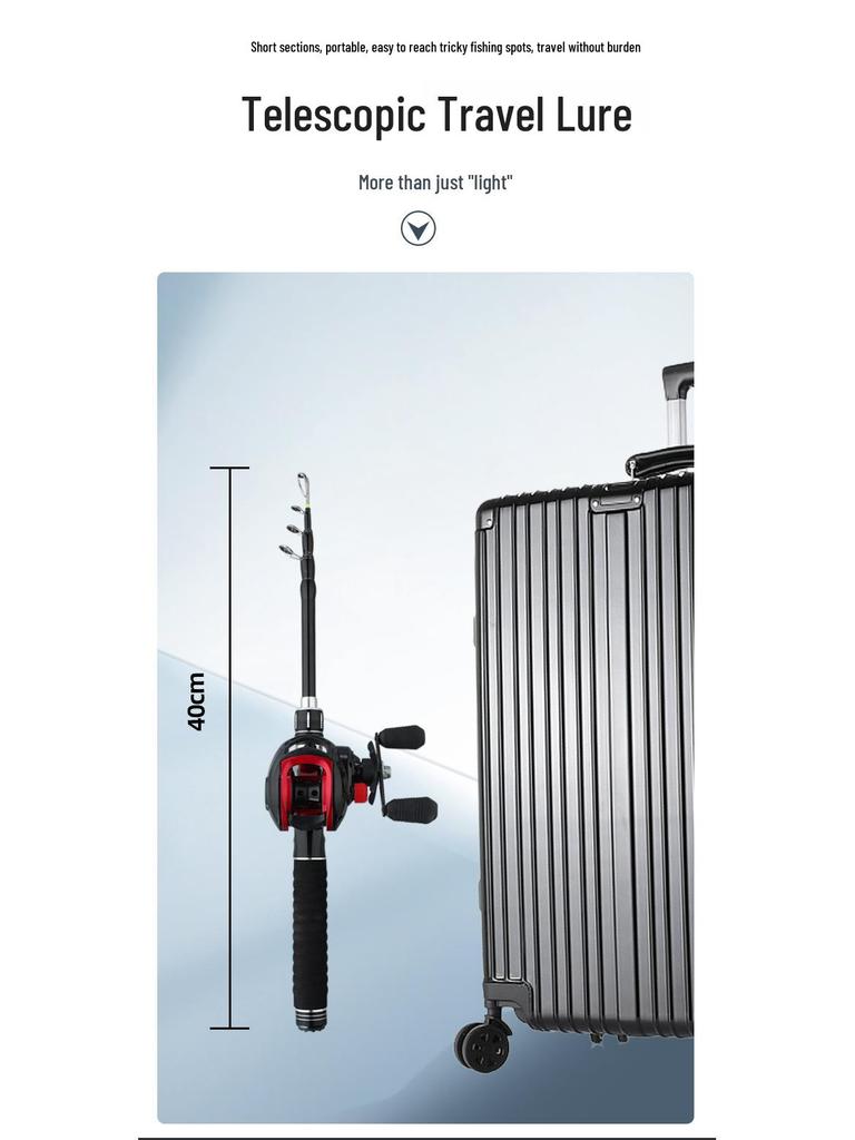 Children's Ultra-Short Portable Sea Rock Lure Fishing Rod Set with Guides for Long-Distance Casting