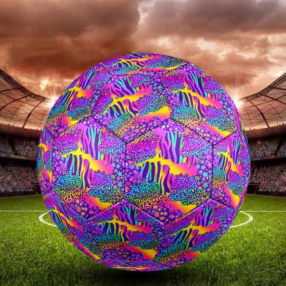 Dazzling Colors Indoor Soccer Ball Colorful Machine Stitched PVC Size 5 Team Training Competition Ready Durable High-Bounce Cool Sports Gift