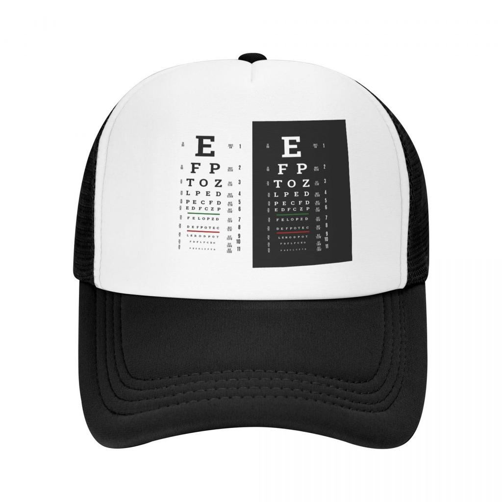 Punk Snellen Chart Eye Test Baseball Cap for Unisex Women Breathable Optometrist Optician Trucker Hat Sun Protection Snapback Caps