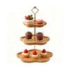 Siawadeky 3-Tier Wooden Cake Stand, Dessert Stand, Afternoon Tea Stand, Assembled, for Displaying and Storing Sweets, Fruits, and Cakes, Perfect for A