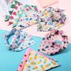 Weewooday 12 Pcs Large Dog Bandana Summer Scarf Hawaii Triangular Bibs Adjustable Washable Kerchief Pet Bandana with Fruit Leaves Patterns for Small