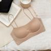 Traceless tube top underwear women's summer thin fixed cup gathering small chest thin vest bra